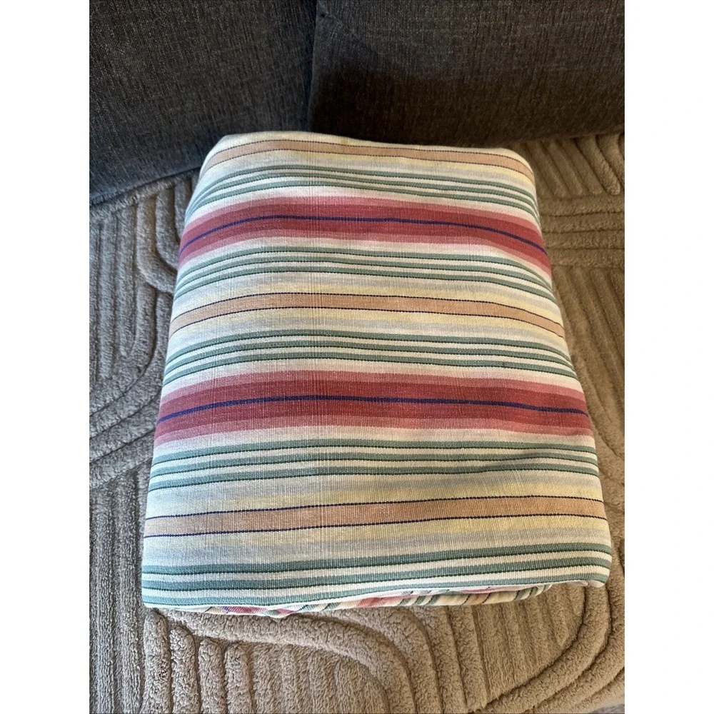 VTG Beautiful Duvet Handmade Green Vines On 1 Side/Stripes On The Other 84x84